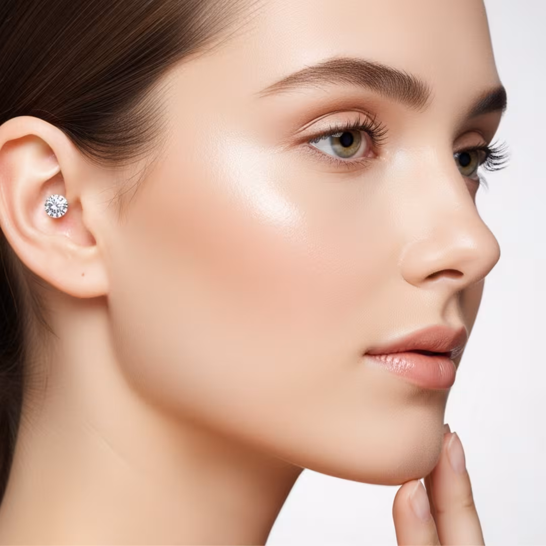 White Lotus Beauty  Luxury Crystal Ear Seeds
