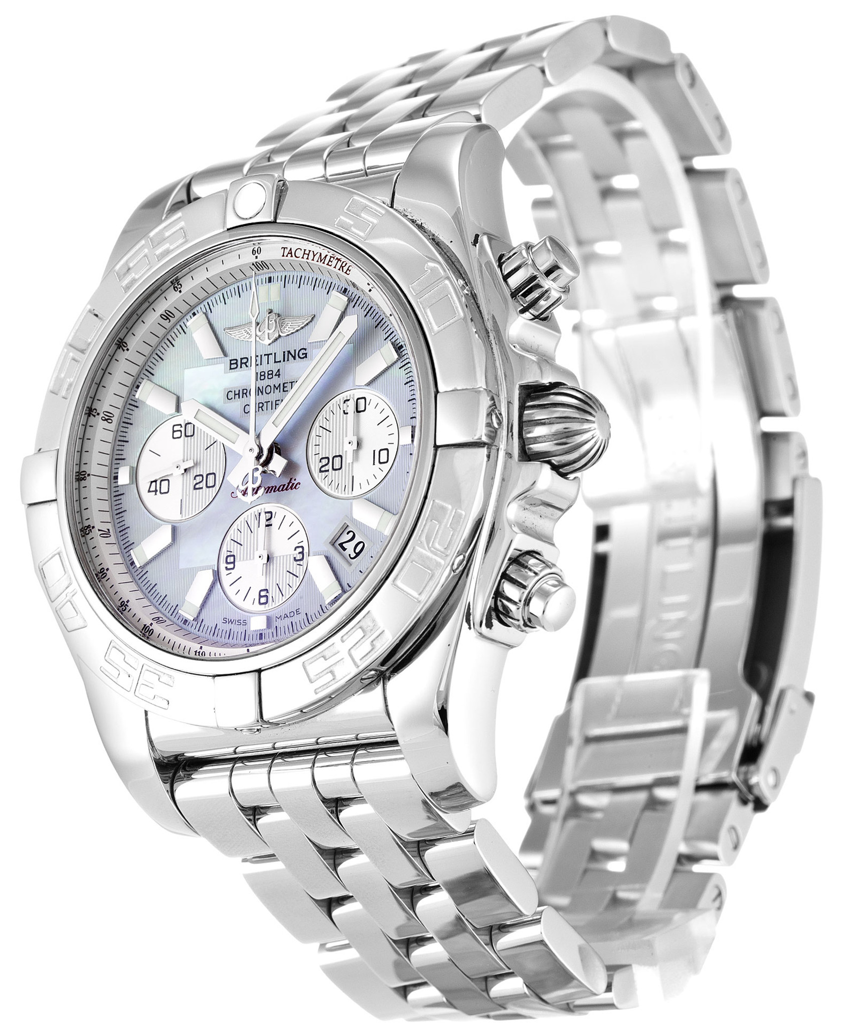 Replica Breitling Chronomat 44 Gray Case Gray Case Stick Markers AB0110