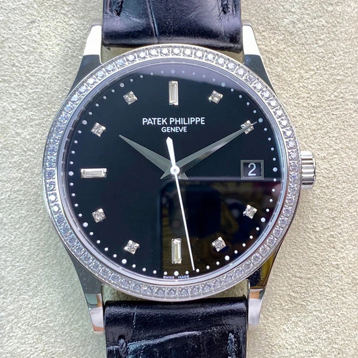 PATEK Watch Calatrava 38mm Black Dial Leather