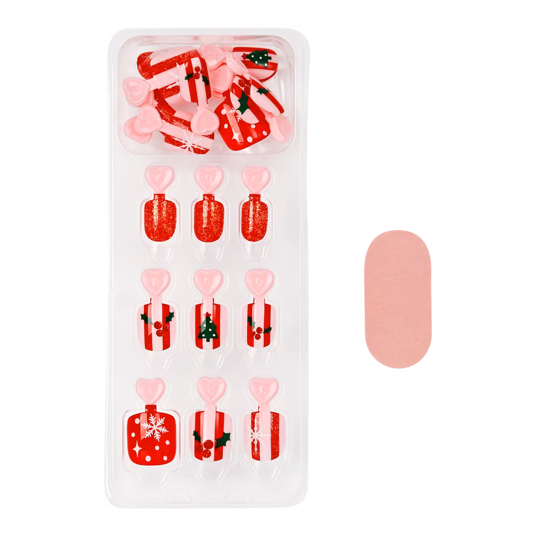 Kiss  Impress Mini Squoval Press On Nails for Kids, Cute Wish