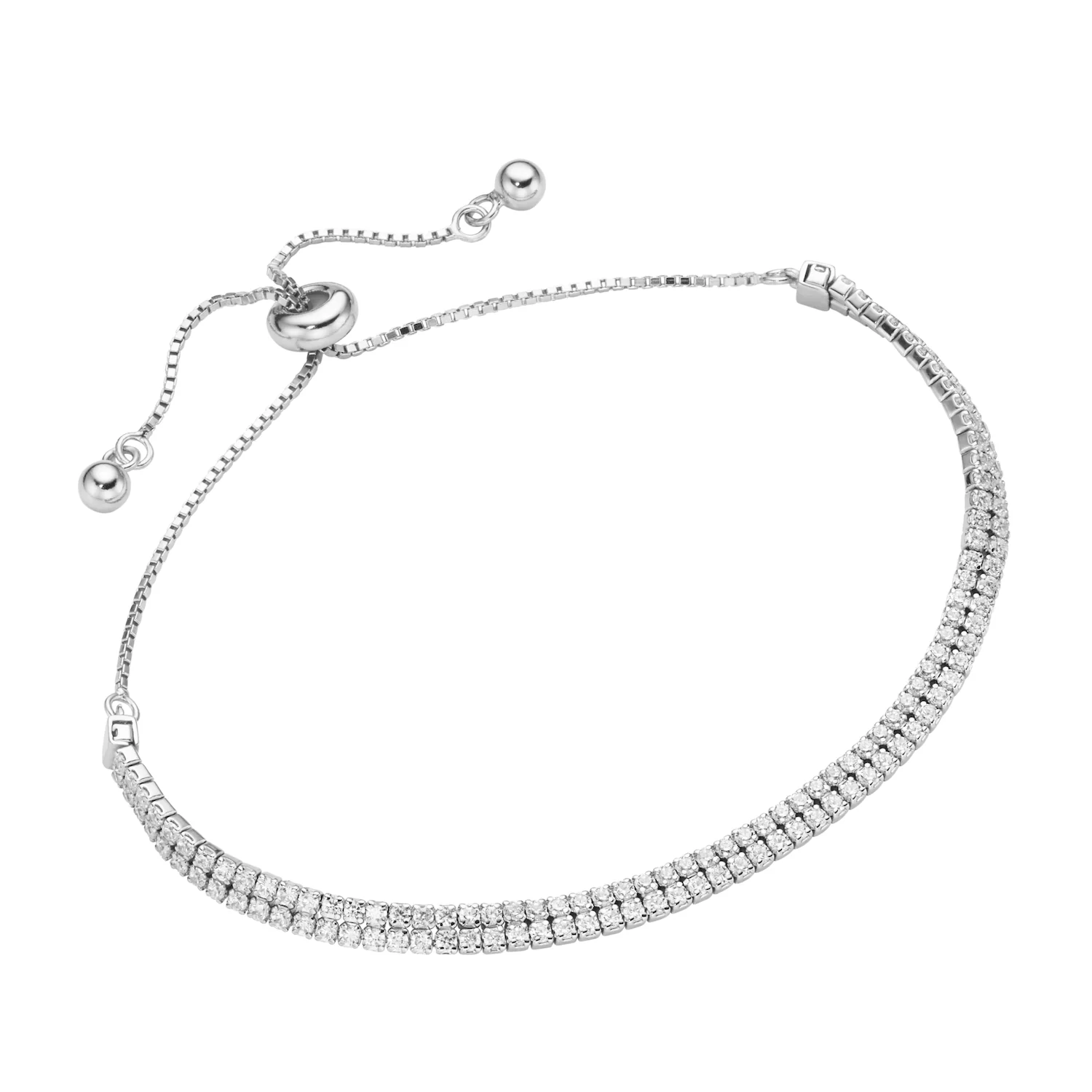 Armband Tennisarmband 2-rhg., Silber 925