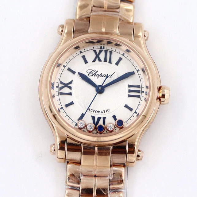 Chopard Watch Happy Sport 36mm Pink Gold White Dial