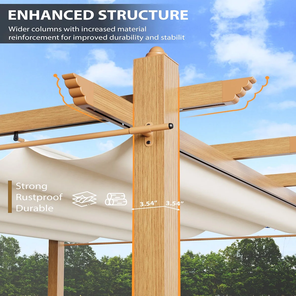 Ataucjin 10x10 Ft Outdoor Retractable Pergola with Canopy and Side Mesh Screen, Upgraded Gray Post Aluminum Pergola, Modern Pavilion for Backyard, Patio, Porch, Grape Trellis