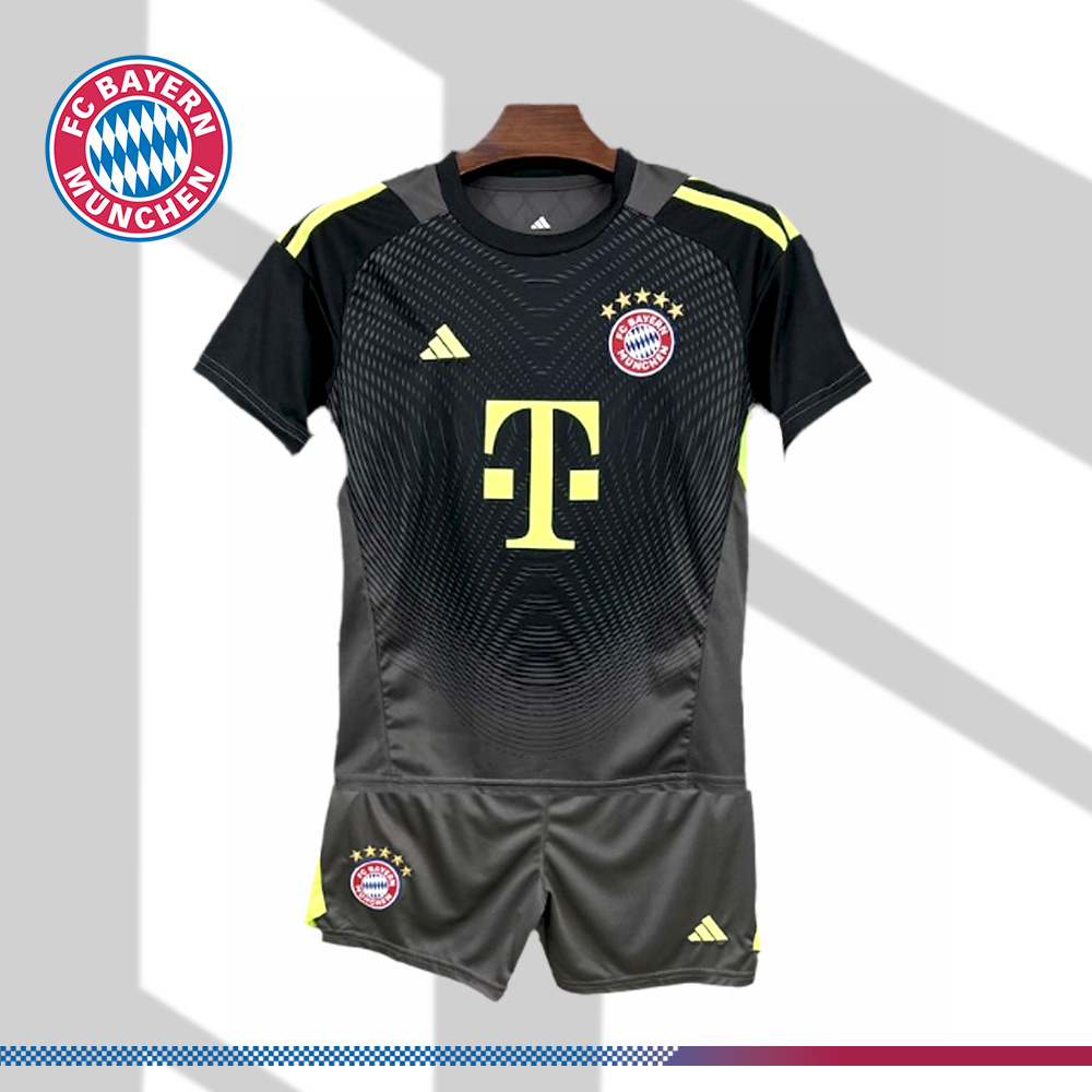 2025/2026 Bayern Munich Goalkeeper Kit Black (Kids Kit socks)