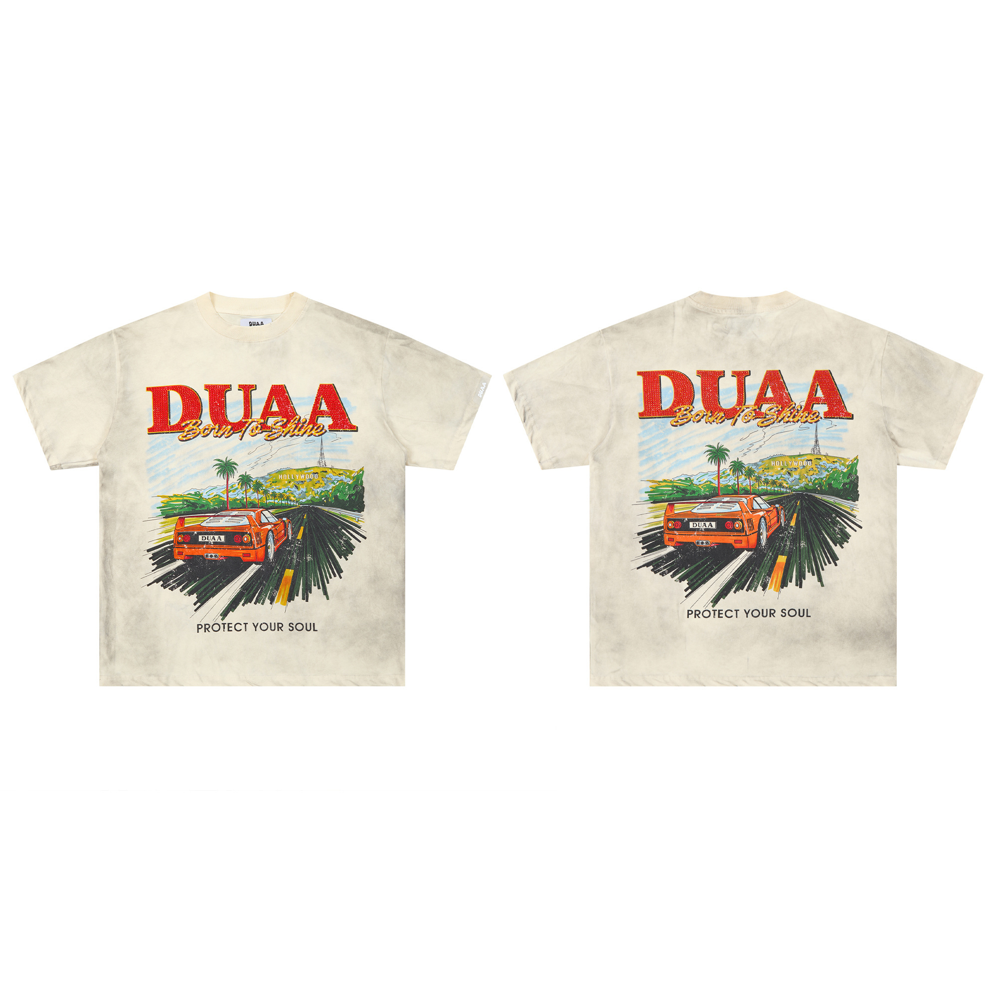 Speed-driving cool-looking printed short-sleeved shirt