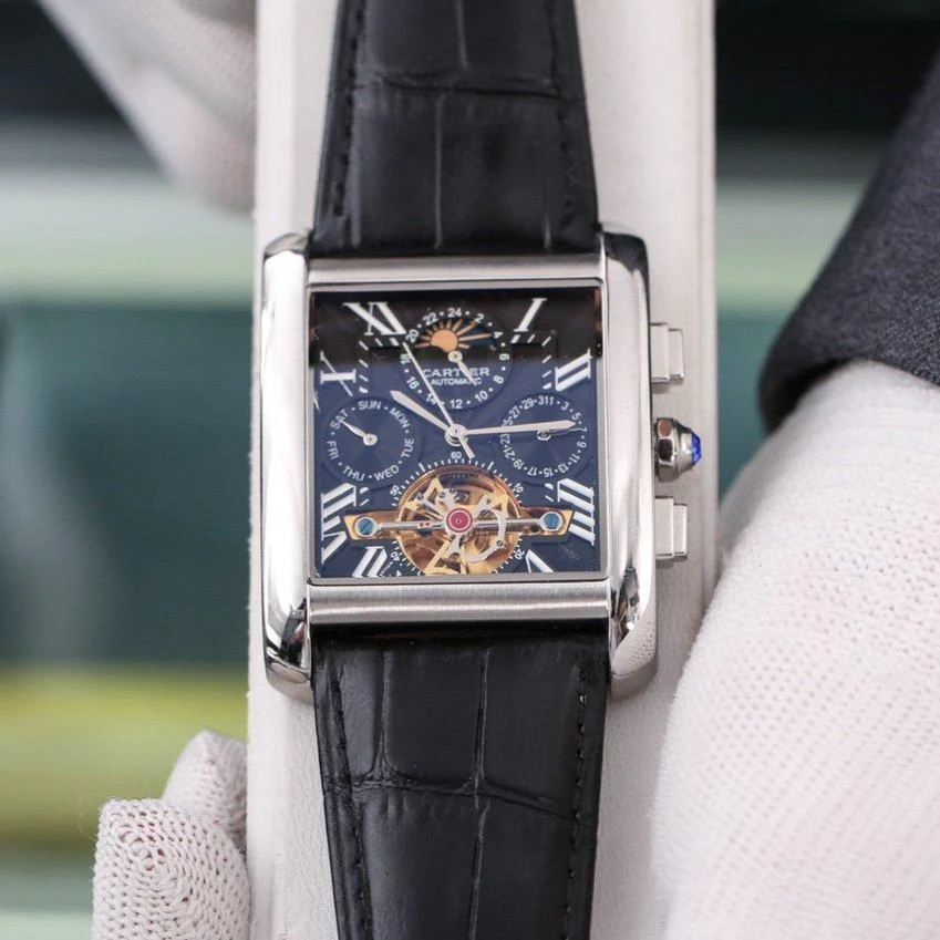 Cartier Watch TANK MC ANNUAL CALENDAR MOONPHASE TOURBILLON