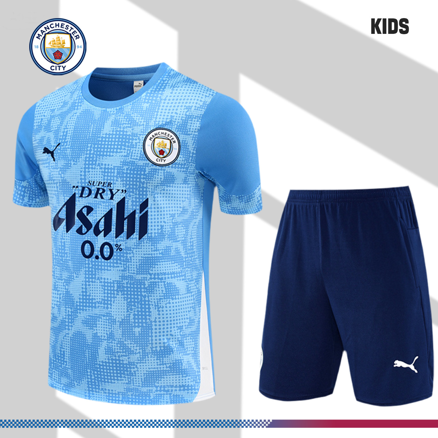 2025/2026 Manchester City Short Sleeve Training Jersey for Kids (Kids Kit)