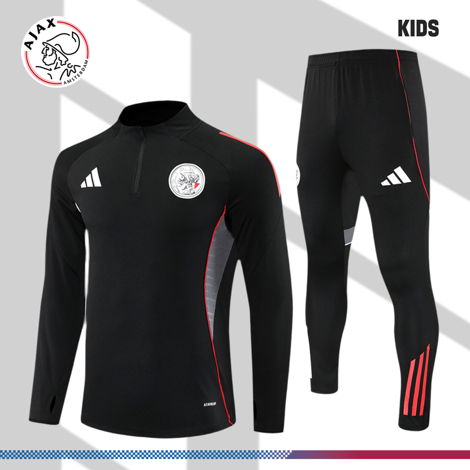 2025/2026 Ajax Kids Half Zip Training Clothes (Kids Kit)