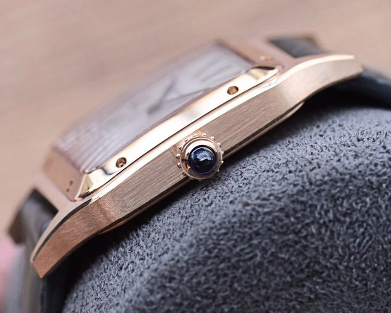 Cartier Watch SANTOS DUMONT QUARTZ 33MM ROSE GOLD LEATHER