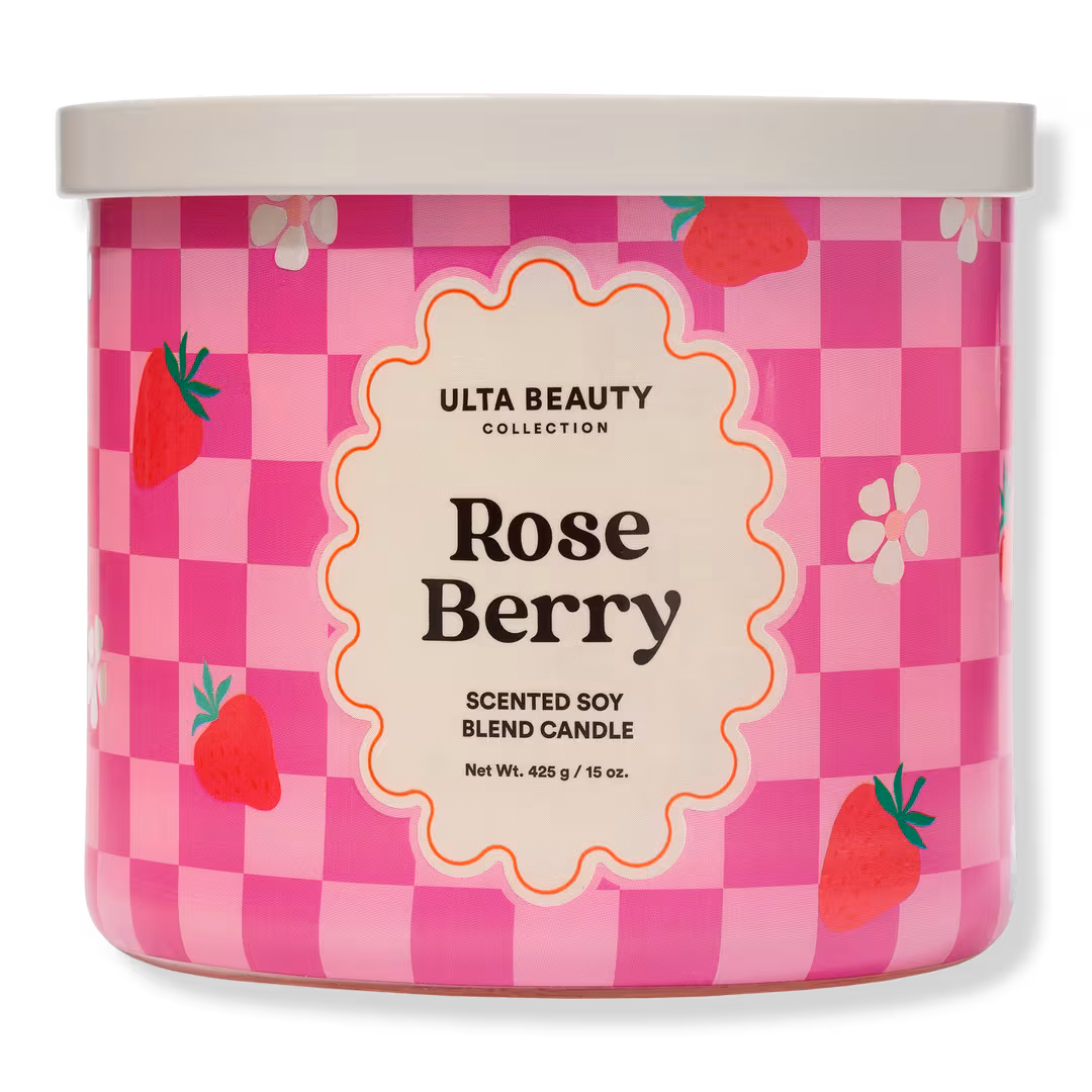 ULTA Beauty Collection  Rose Berry 3-Wick Scented Candle