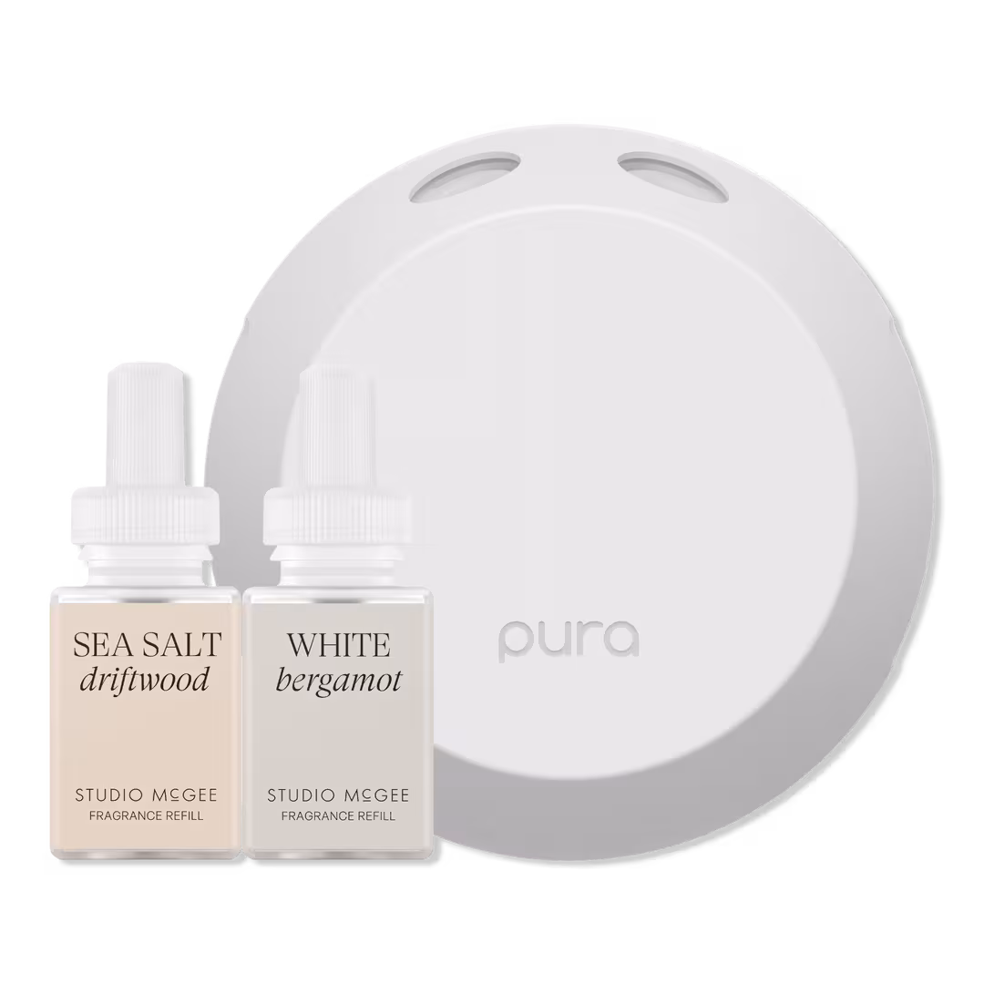 Pura  Pura x Studio McGee Sea Salt Driftwood / White Bergamot Smart Diffuser Set