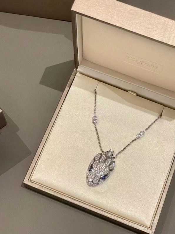 Bvlgari SERPENTI NECKLACE Dupe, White Gold