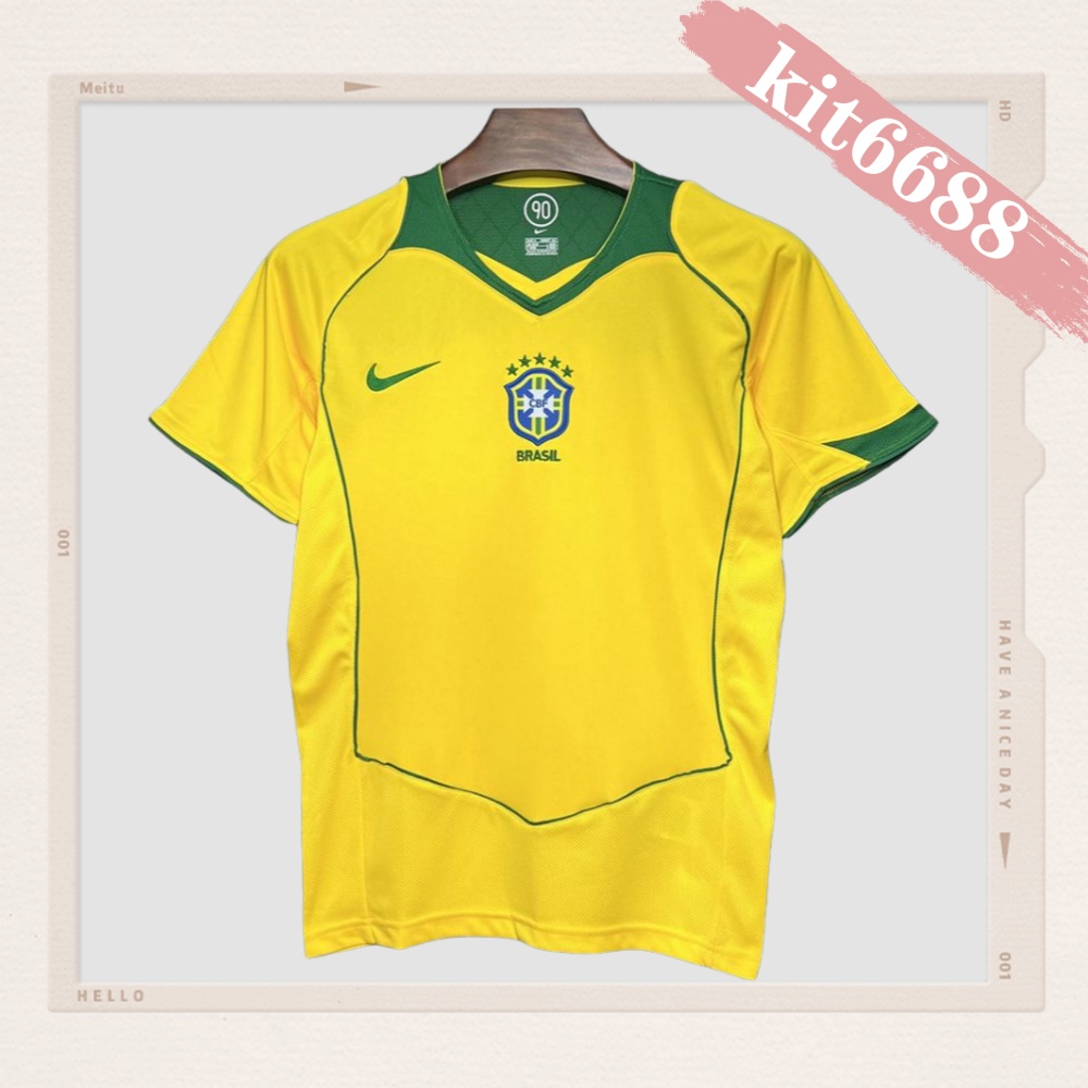 2004 Brazil Home Retro Football Shirt
