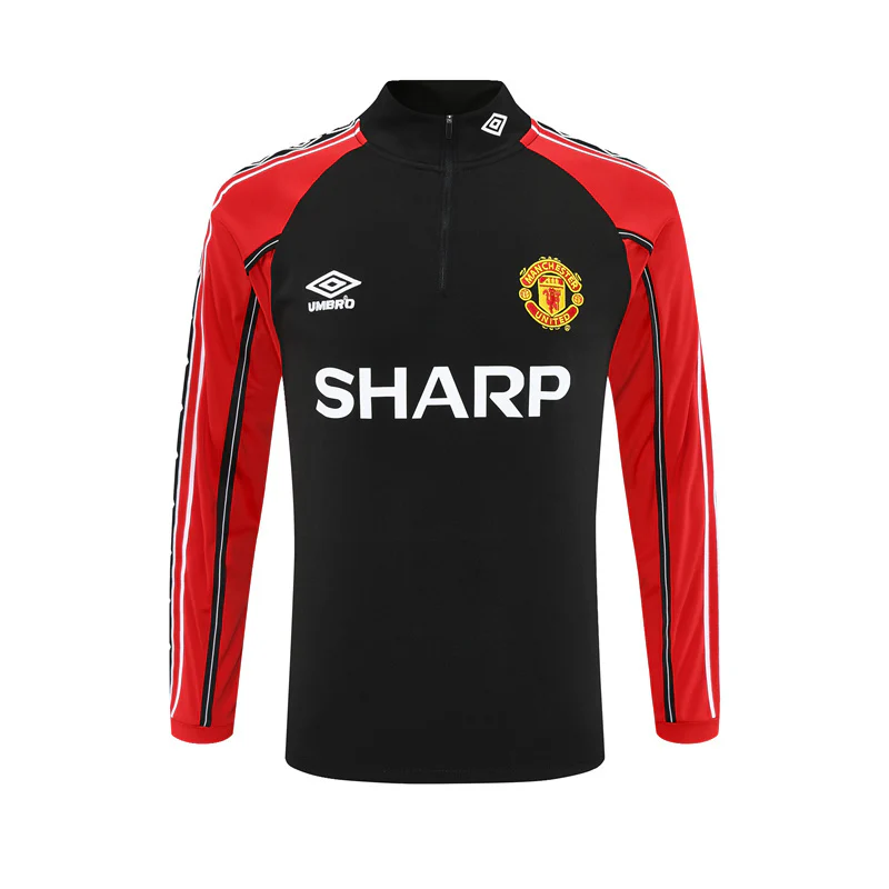 Manchester United Training Jacket Men 1998 1999 Black Red