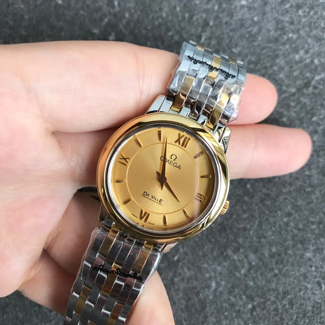 Omega Watch DEVILLE PRESTIGE 27MM QUARTZ GOLD STEEL YELLOW GOLD DIAL