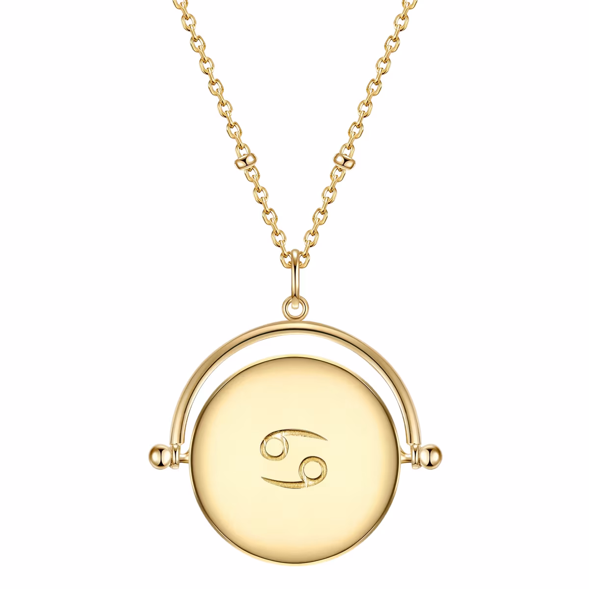 Halskette Sternzeichen Krebs Sterling Silber Zirkonia in Gelbgold