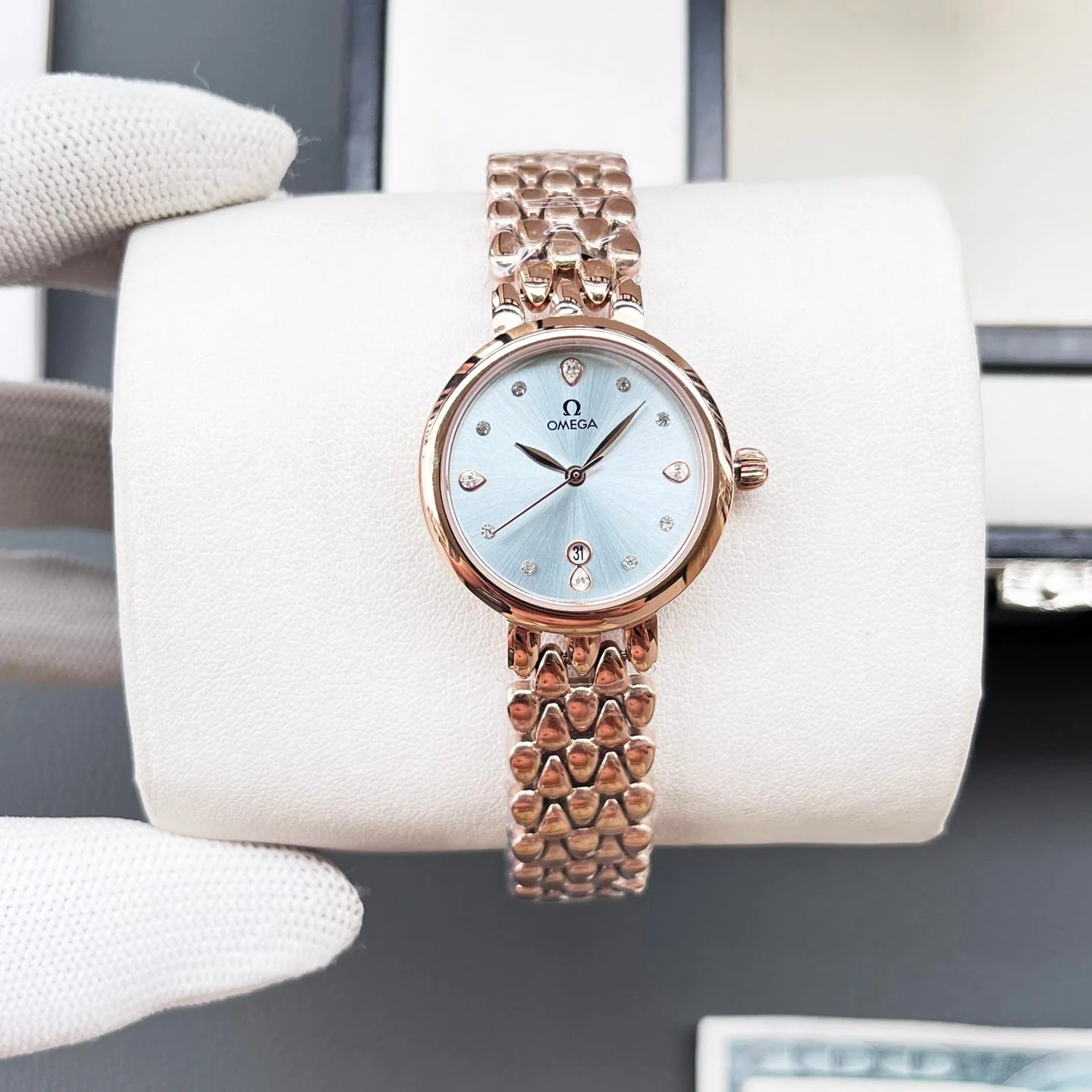 Omega Watch De Ville 28mm Pink Gold Strap