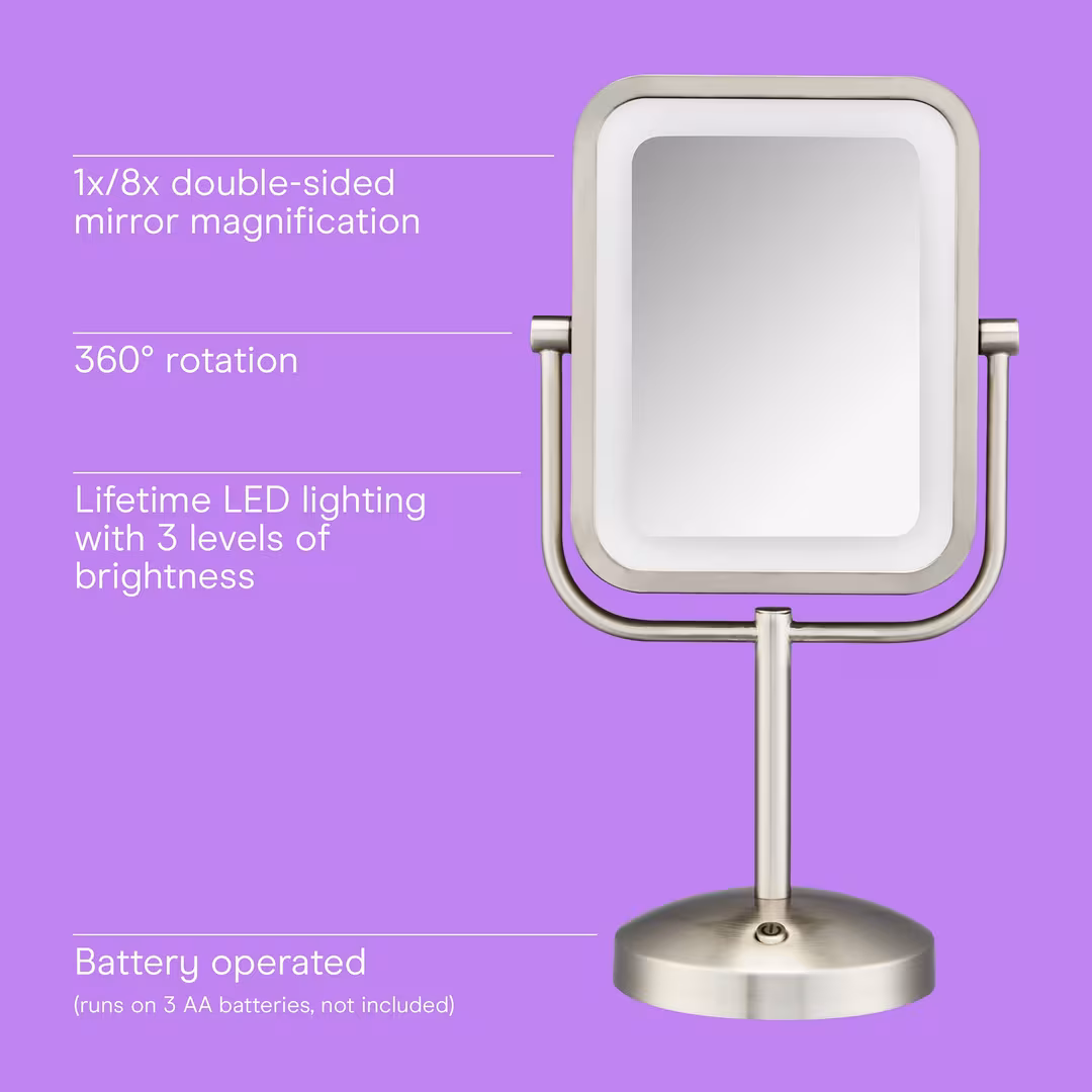 Conair  Reflections Oblong Double-Sided 1x/8x Magnification Mirror