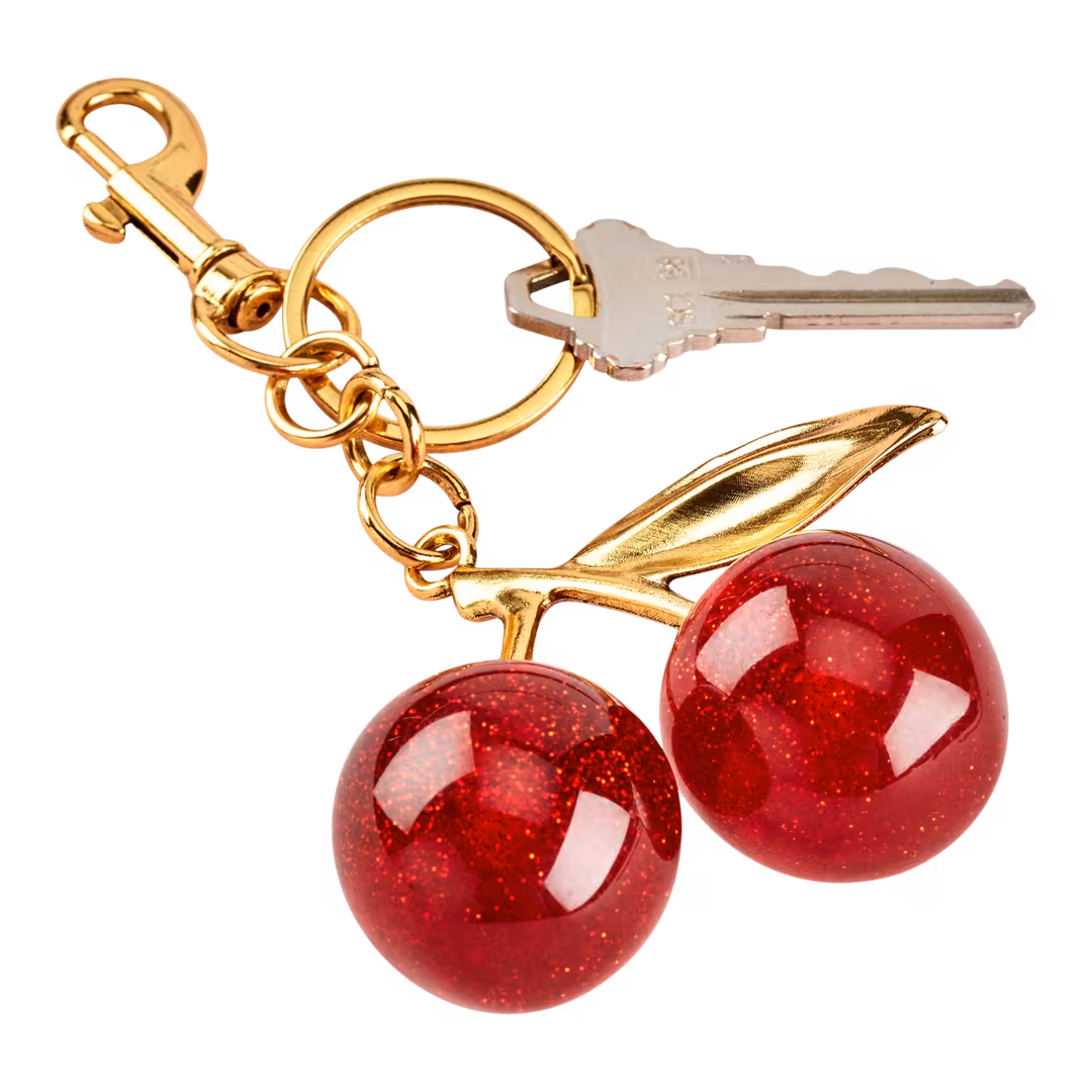 Tartan + Twine  Double-Cherry Charm/Keychain