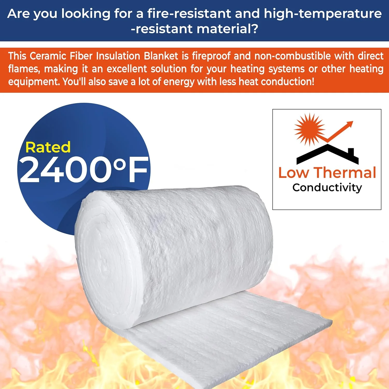 Simond Store Ceramic Fiber Insulation Roll, 2400F - 1