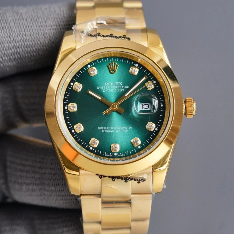 Rolex Watch DATEJUST 41MM GOLD SMOOTH BEZEL DIAMOND NUMERALS Watch