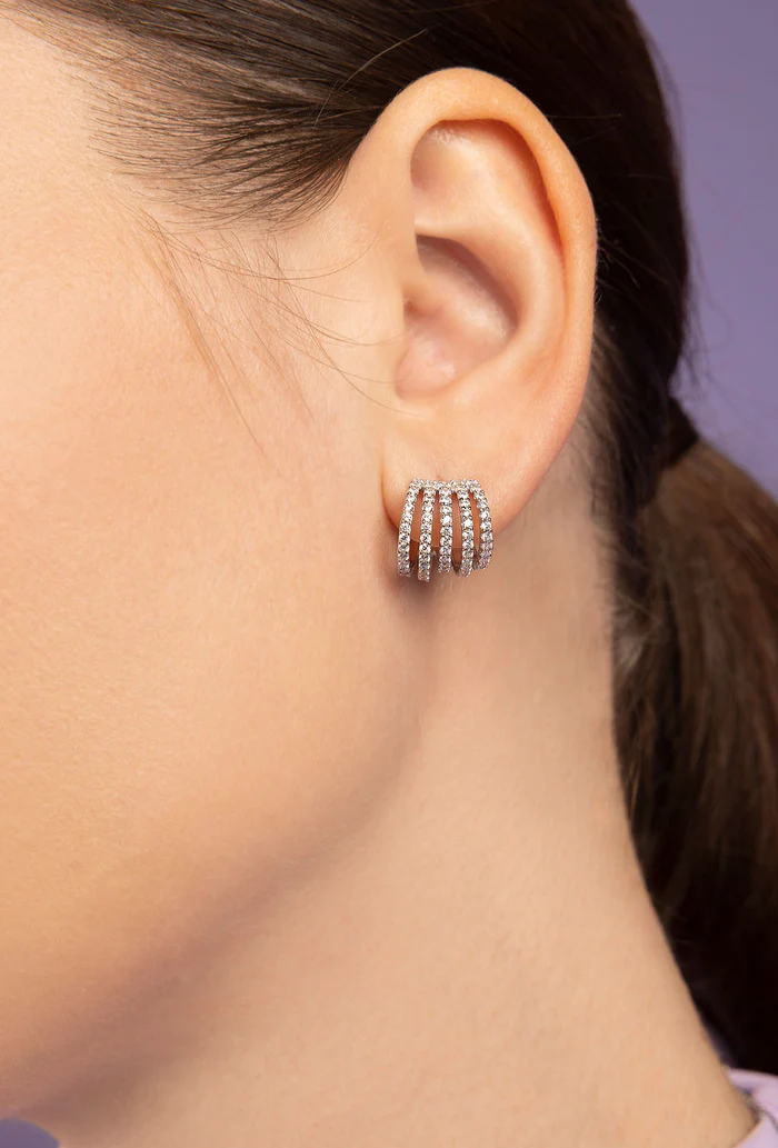 Orecchini cinque cerchi - Argento