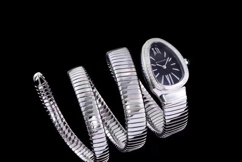 BVL Watch serpenti tubogas 35mm stainless steel diamond bezel double spiral