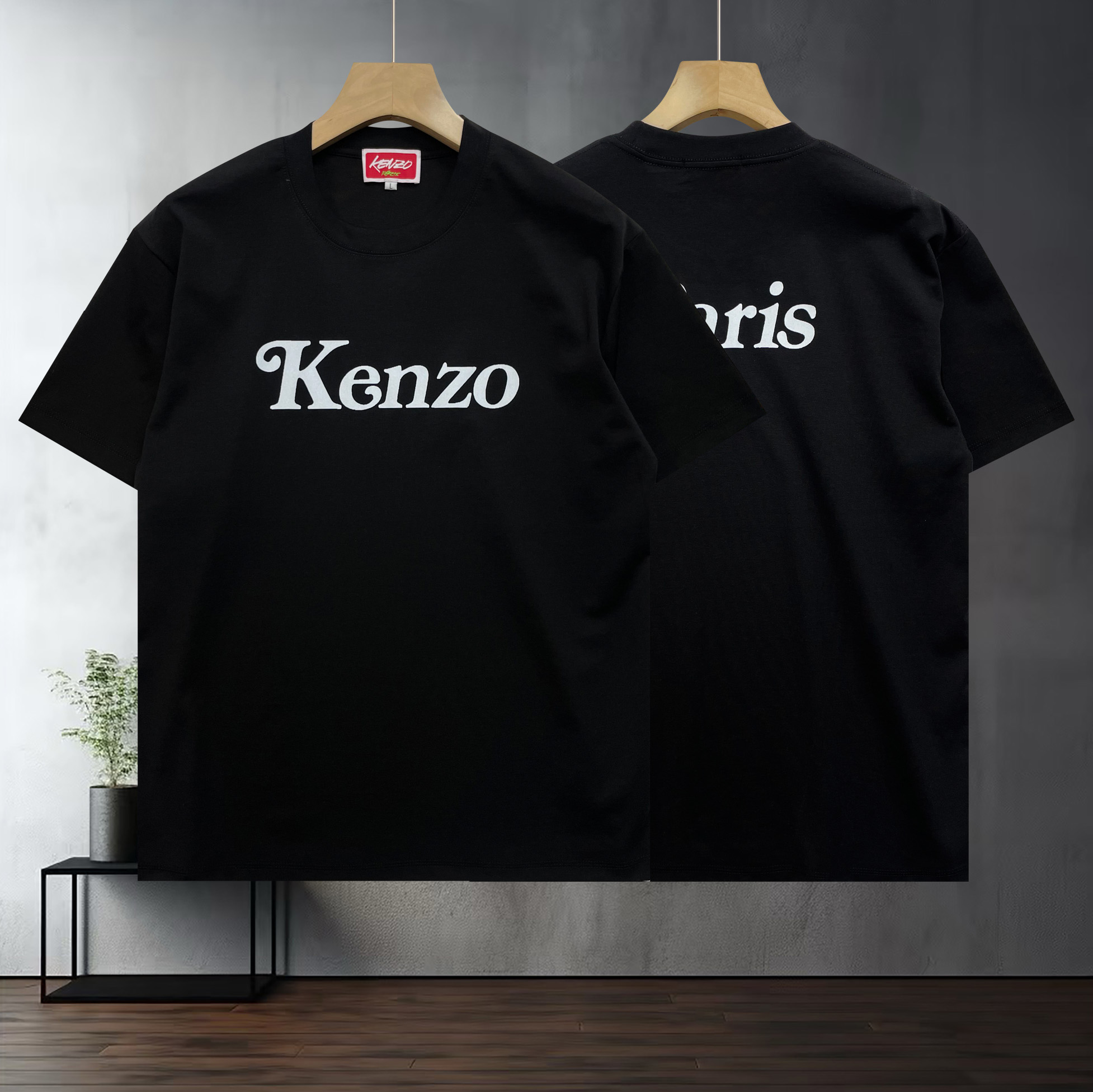 Kenzo Paris Style Script Logo Black T-Shirt