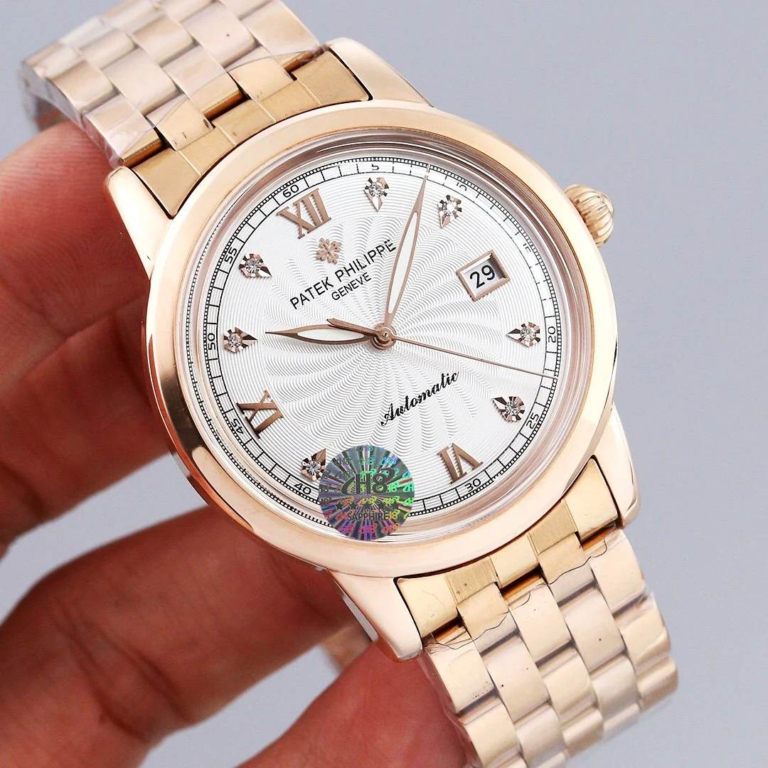 Patek Watch CALATRAVA 40MM WHITE DIAL DIAMOND BEZEL