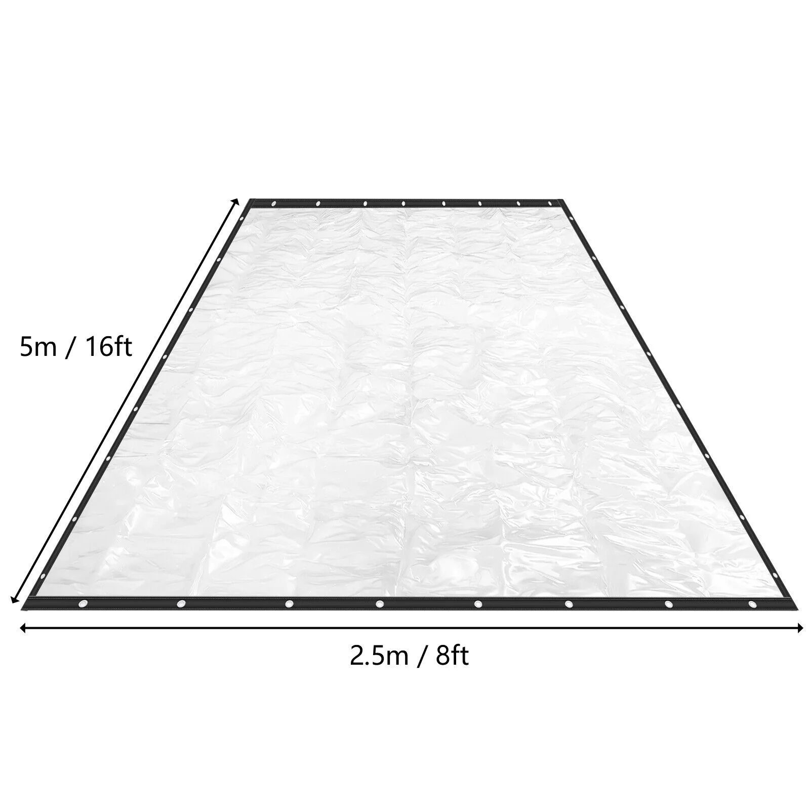 8*16FT Waterproof Commercial PVC Clear Awning Canopy Patio Roll Up Enclosure