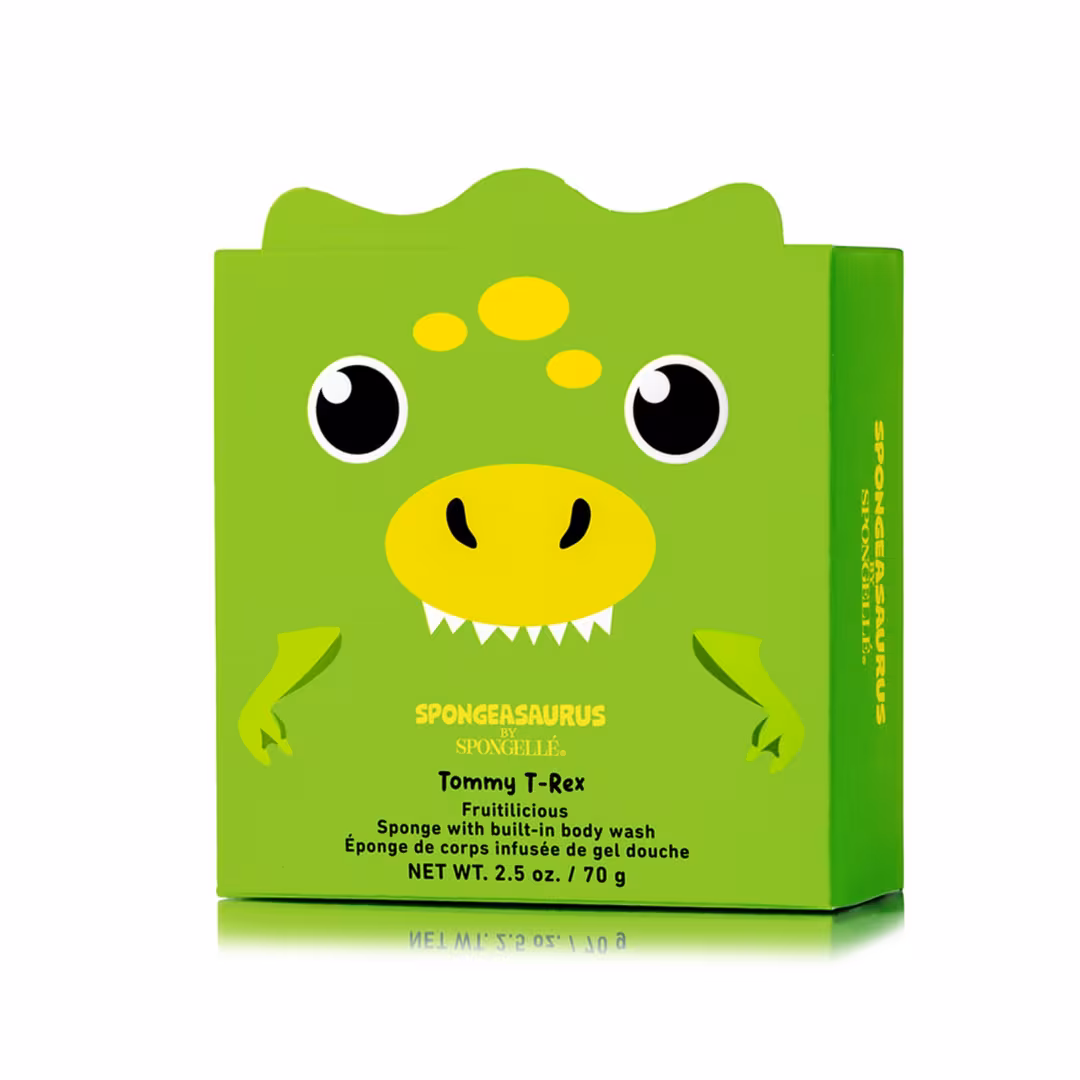 SPONGELLE  Tommy T-Rex | Spongeasaurus Dinosaur Kids Body Wash Infused Buffer
