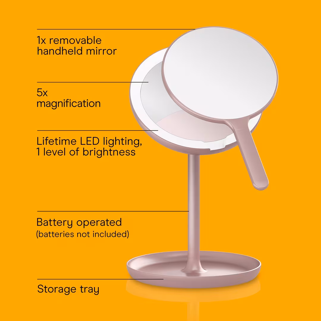 Conair  Matte Blush Lighted Handheld Mirror