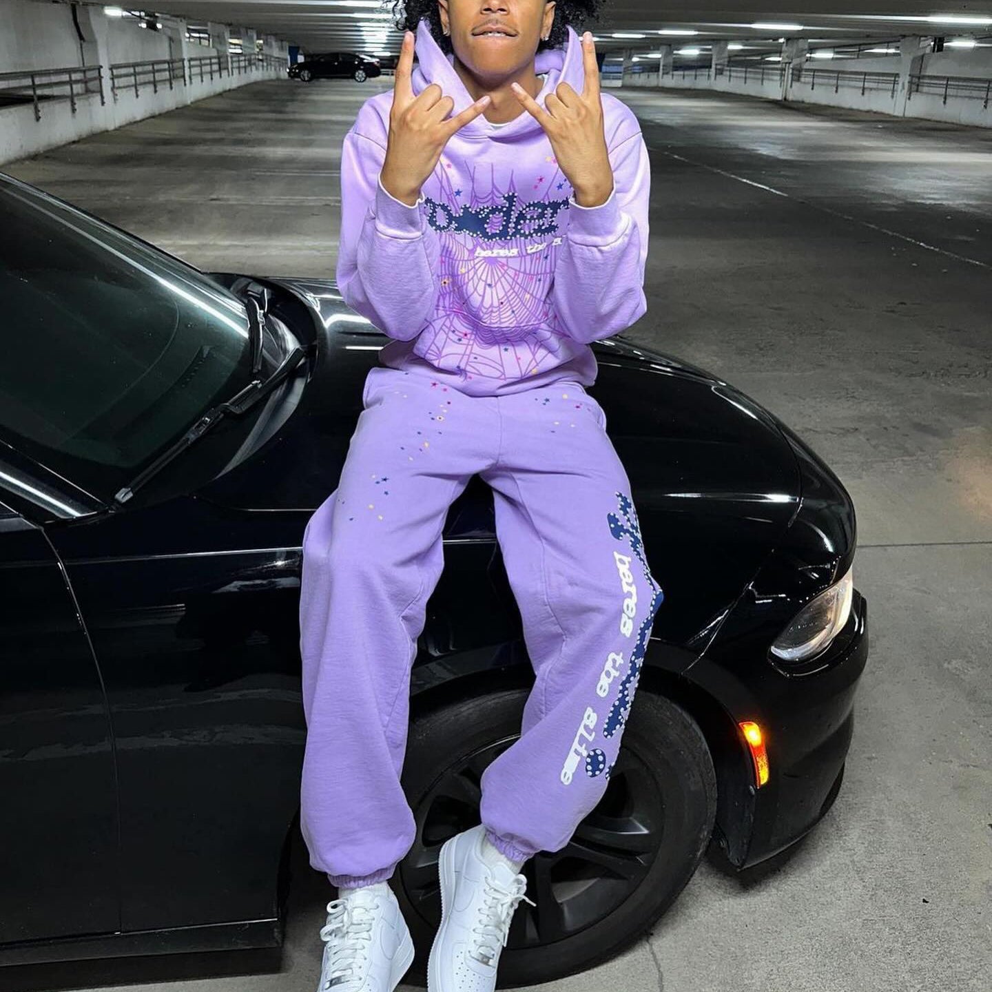 Casual Fashion Spider Hoodie Set