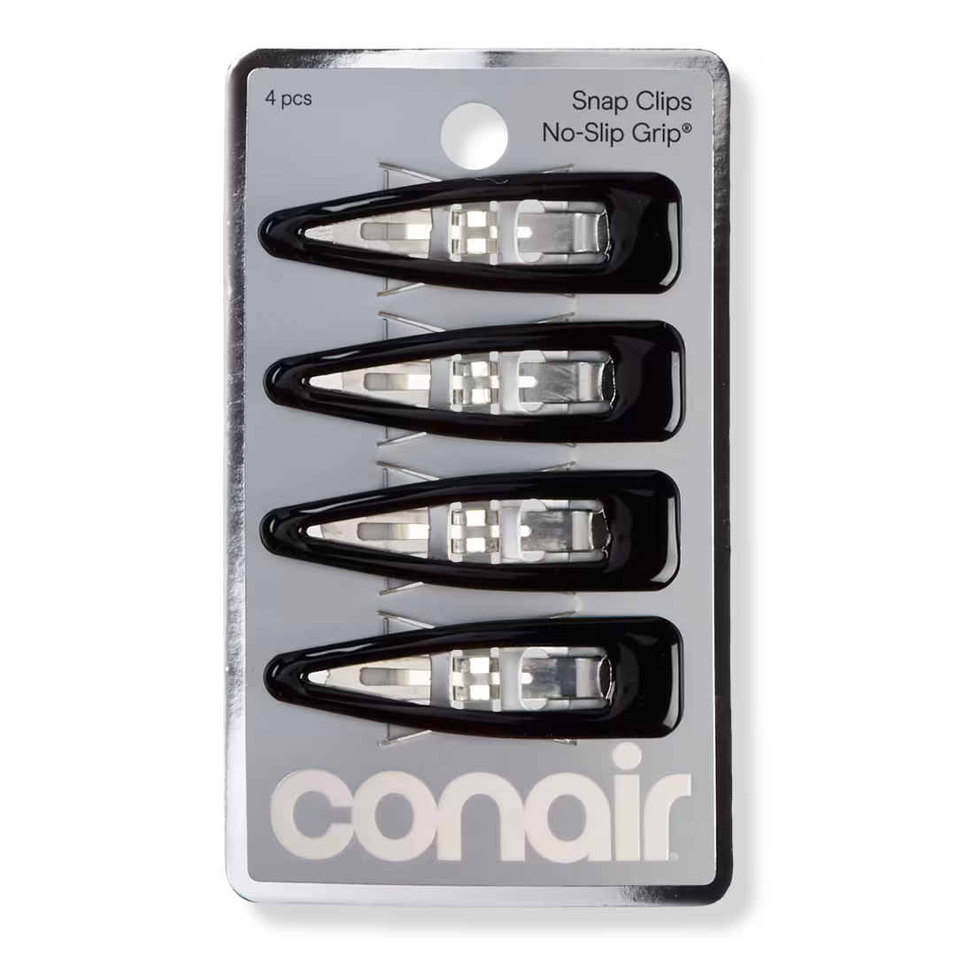 Conair Accessories  No-Slip Grip Black Enamel Snap Clips