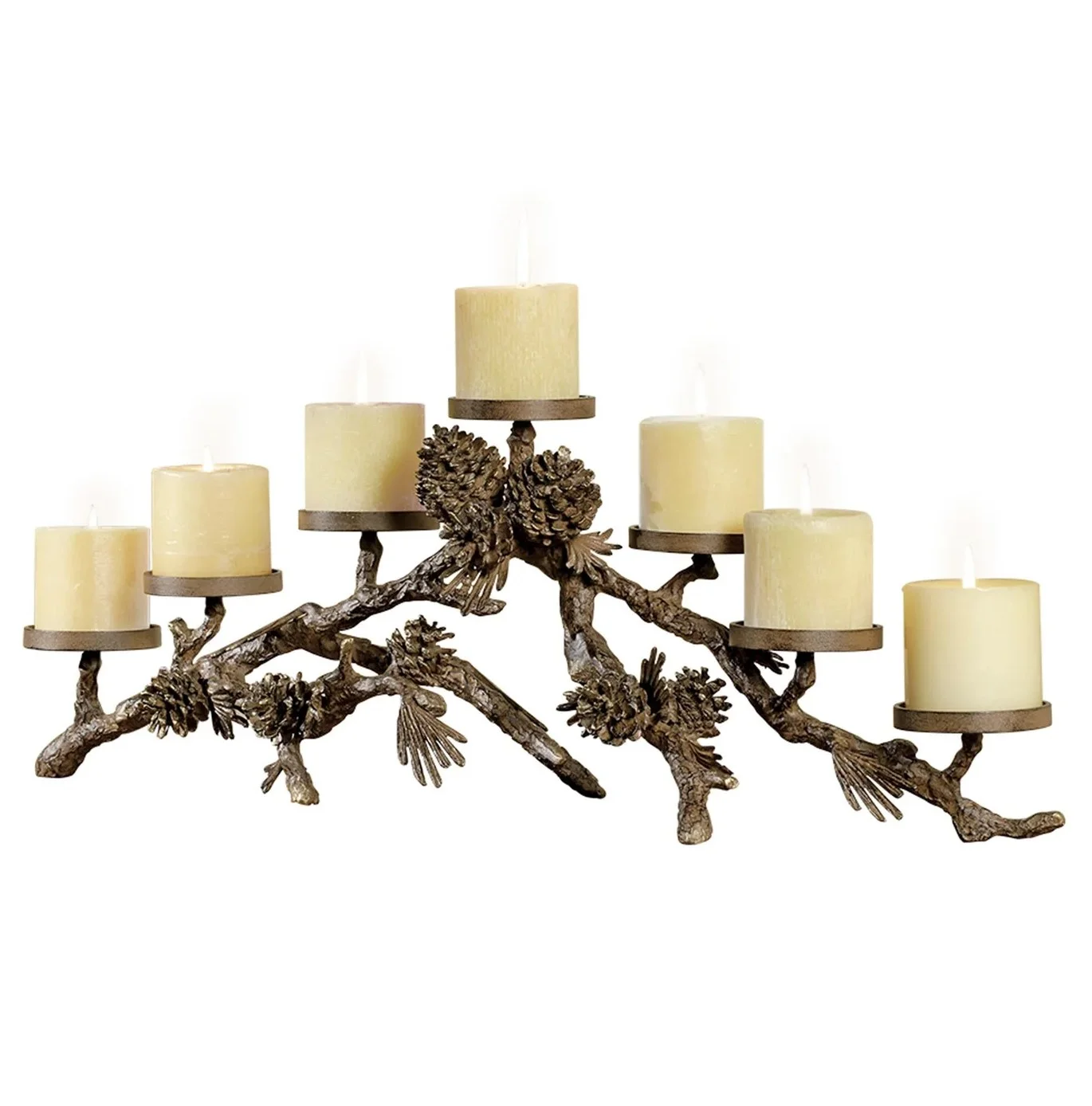 SPI Aluminum Pine Cone Mantelpiece Candle Holder
