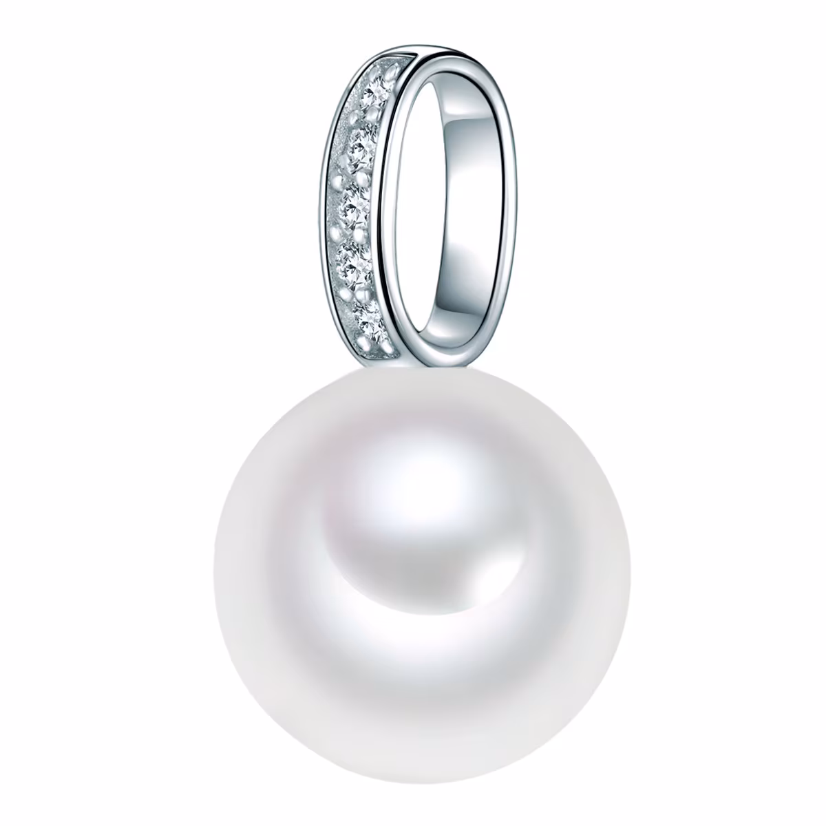 Anhänger Sterling Silber Zirkonia Muschelkernperle in Silber