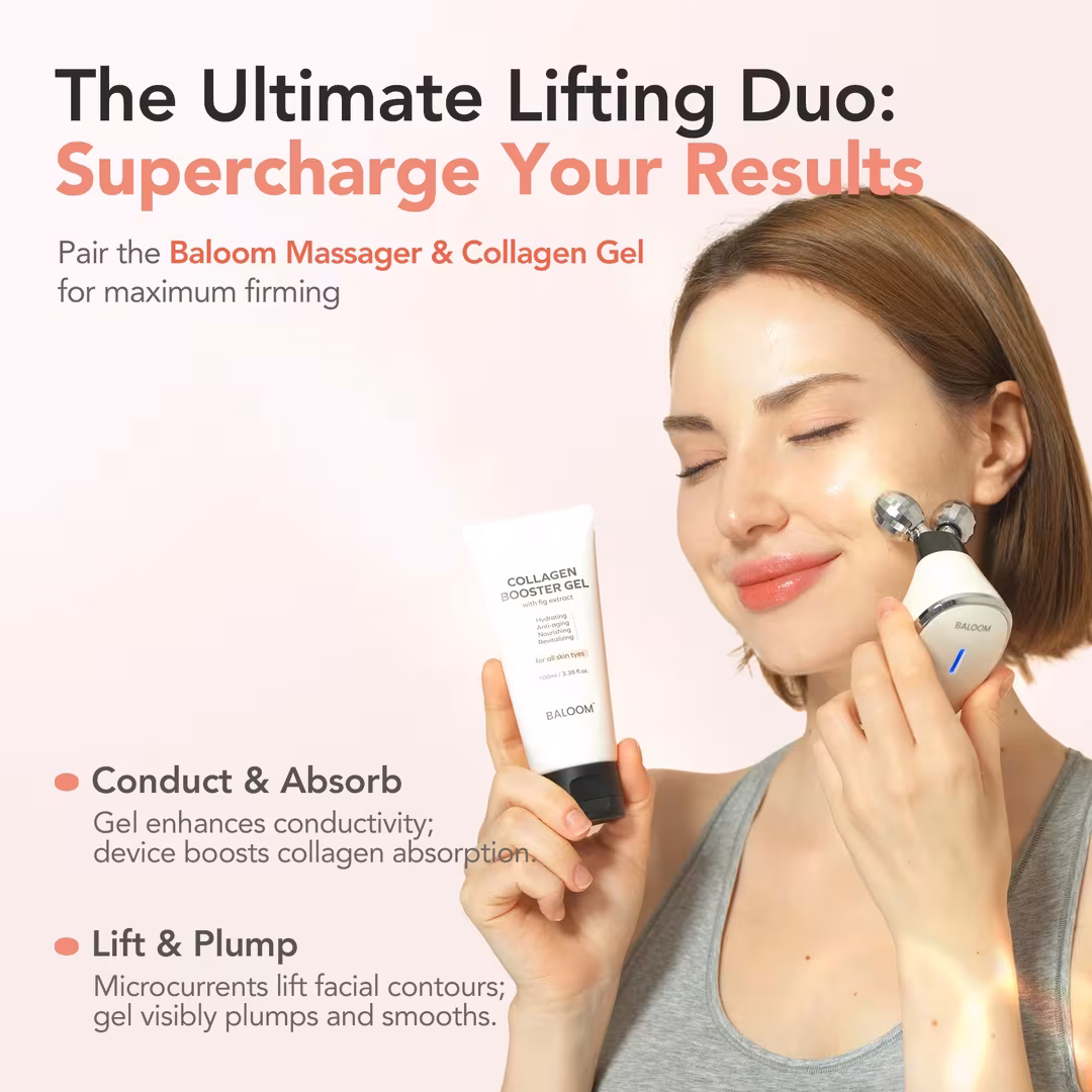 Baloom  Microcurrent Face Massager & Collagen Booster Gel Set