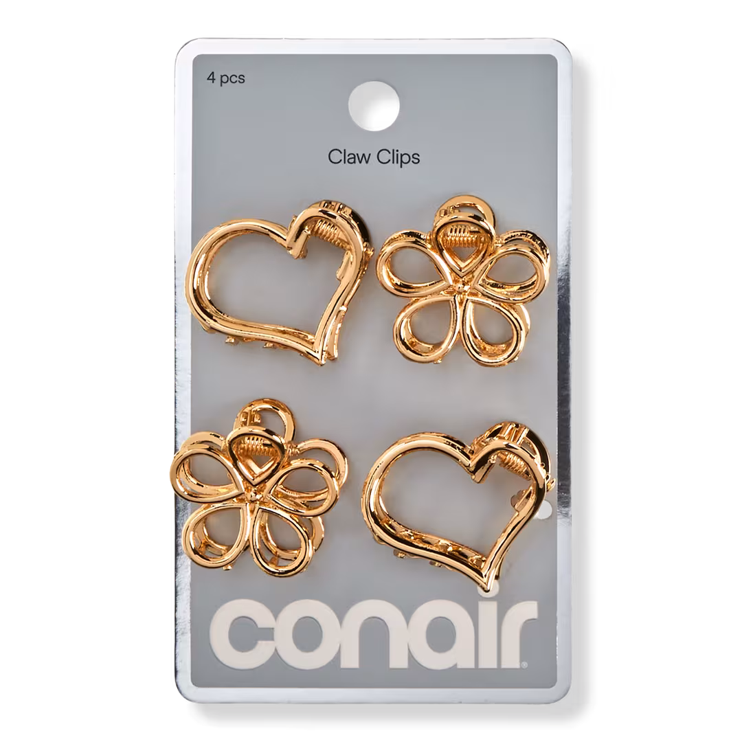 Conair Accessories  Metal Flower and Heart Claw Clips