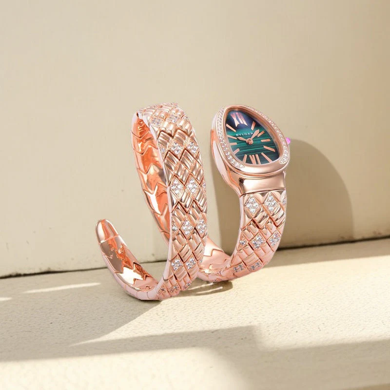 BVL WatchSERPENTI SPIGA 35 PINK GOLD GREEN DIAL