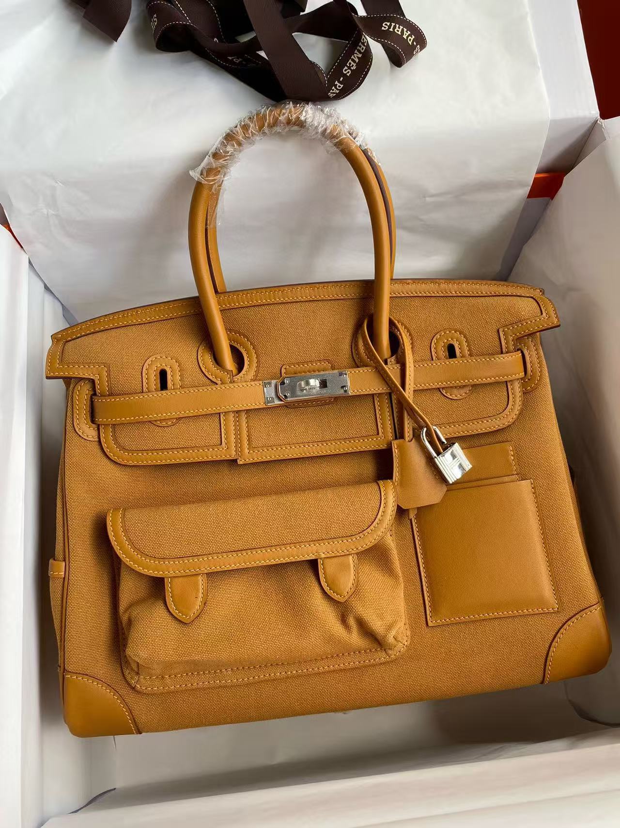 [15A] Hermes 35cm Birkin Cargo Sesame Bag