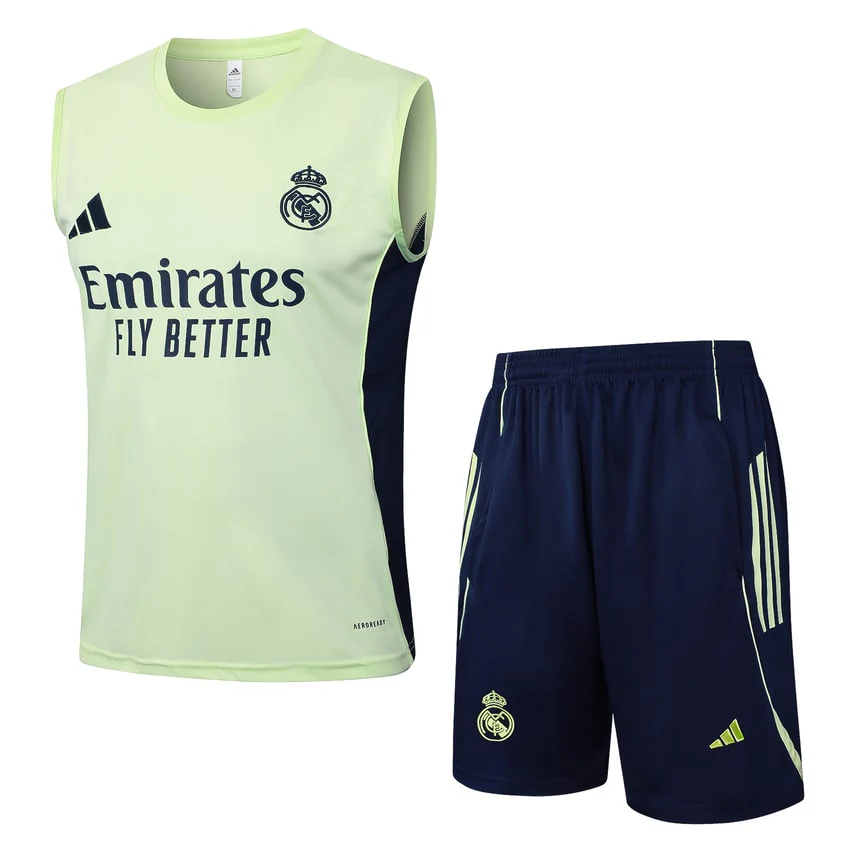 Real Madrid Tank Top Shorts Men 2025 2026 Light Green