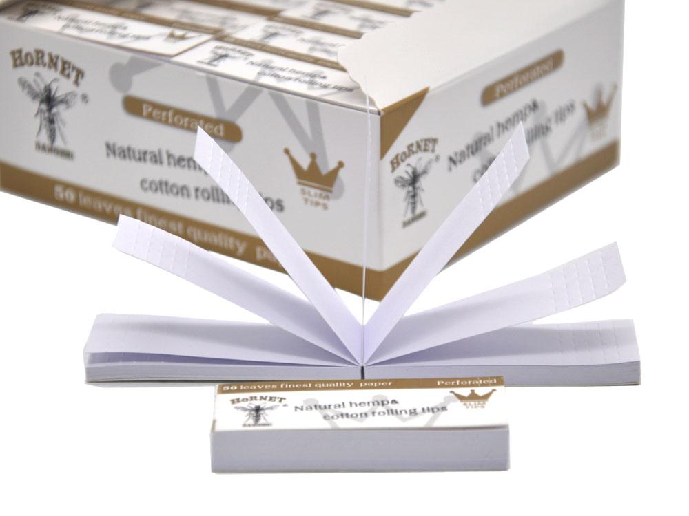 Hornet Slim Perfotated Natural Hemp Cotton Rolling Tips 5 Booklets