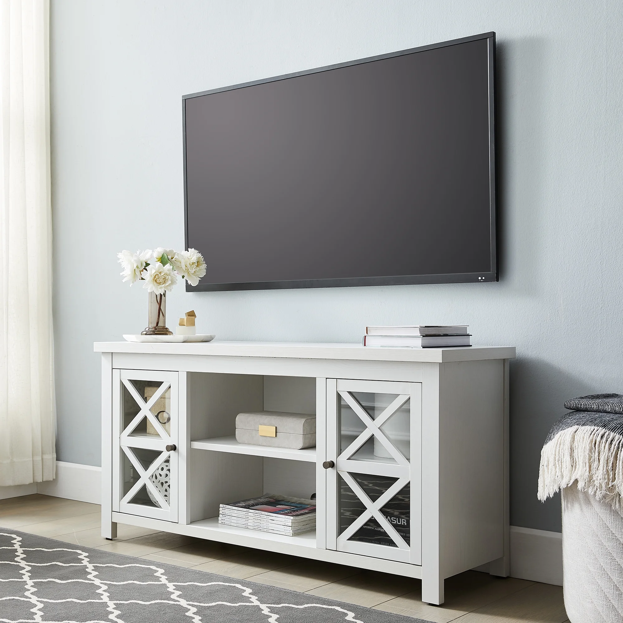 Evelyn&Zoe Colton TV Stand for TV's up to 55", White