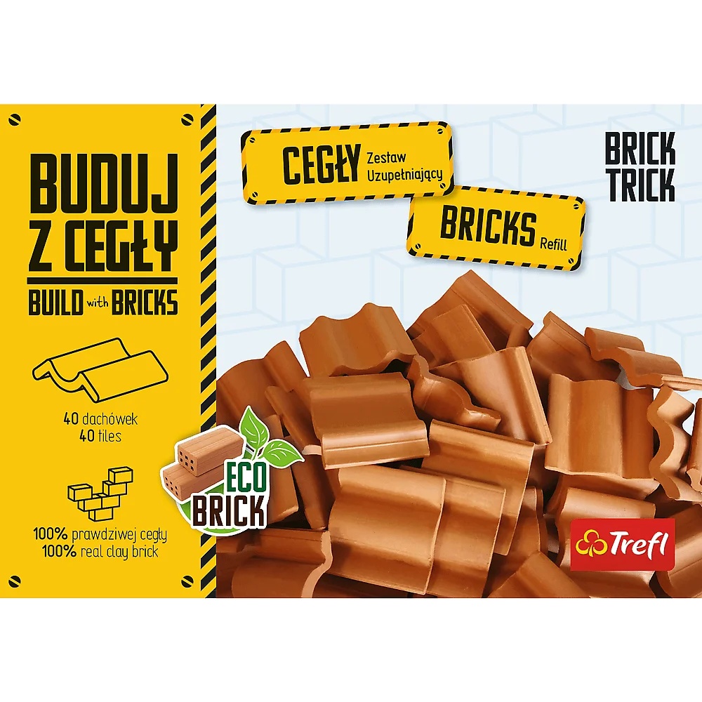 Brick Trick Cegły Dachówki 40 Sztuk