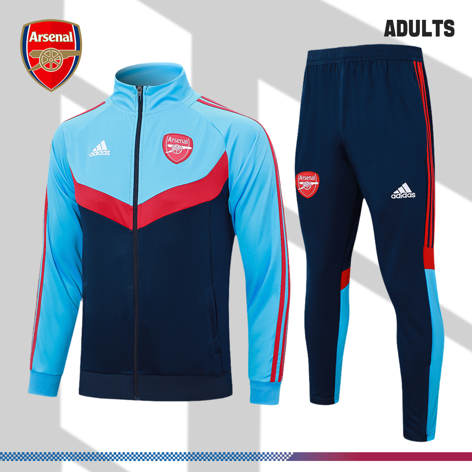 2024/2025 Arsenal Light blue Adult Full Zip Training Suit (Adult Kit)