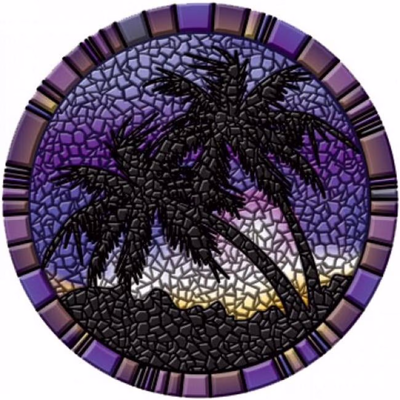 Palm Trees Poolsaic -blue- 59 inches