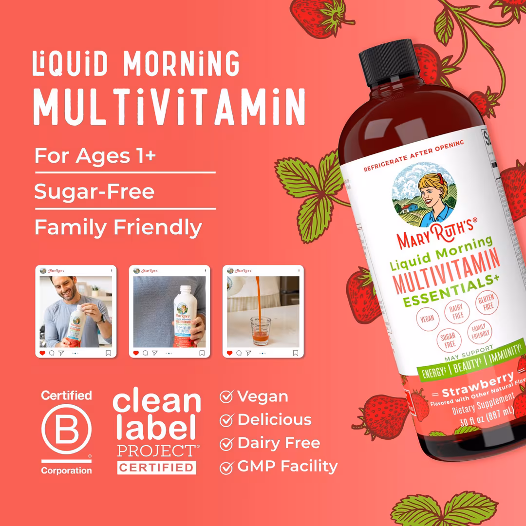 MaryRuth's  Liquid Morning Multivitamin Essentials+ Strawberry
