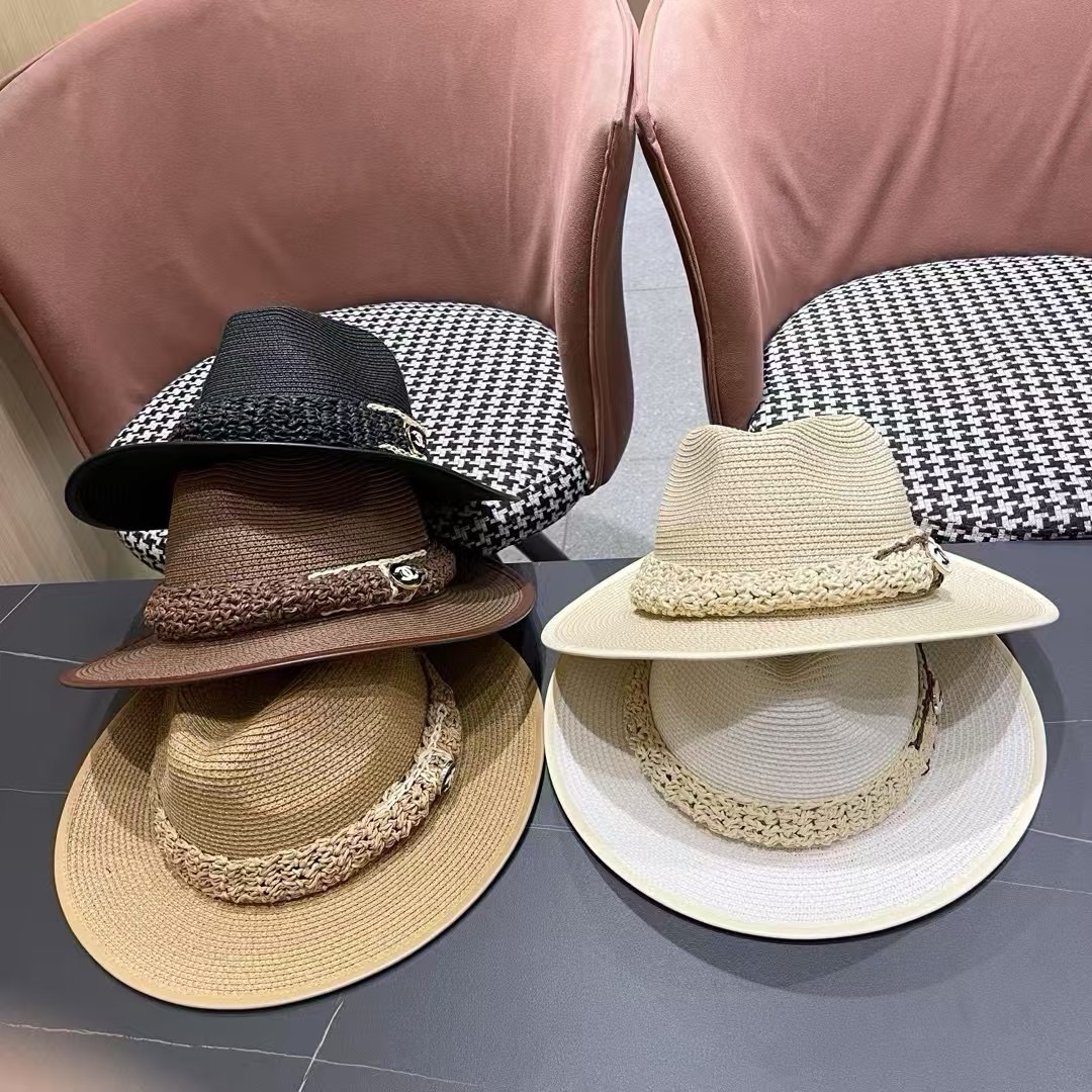 Chanel CC Logo Panama Hat Sun Hat Fedora