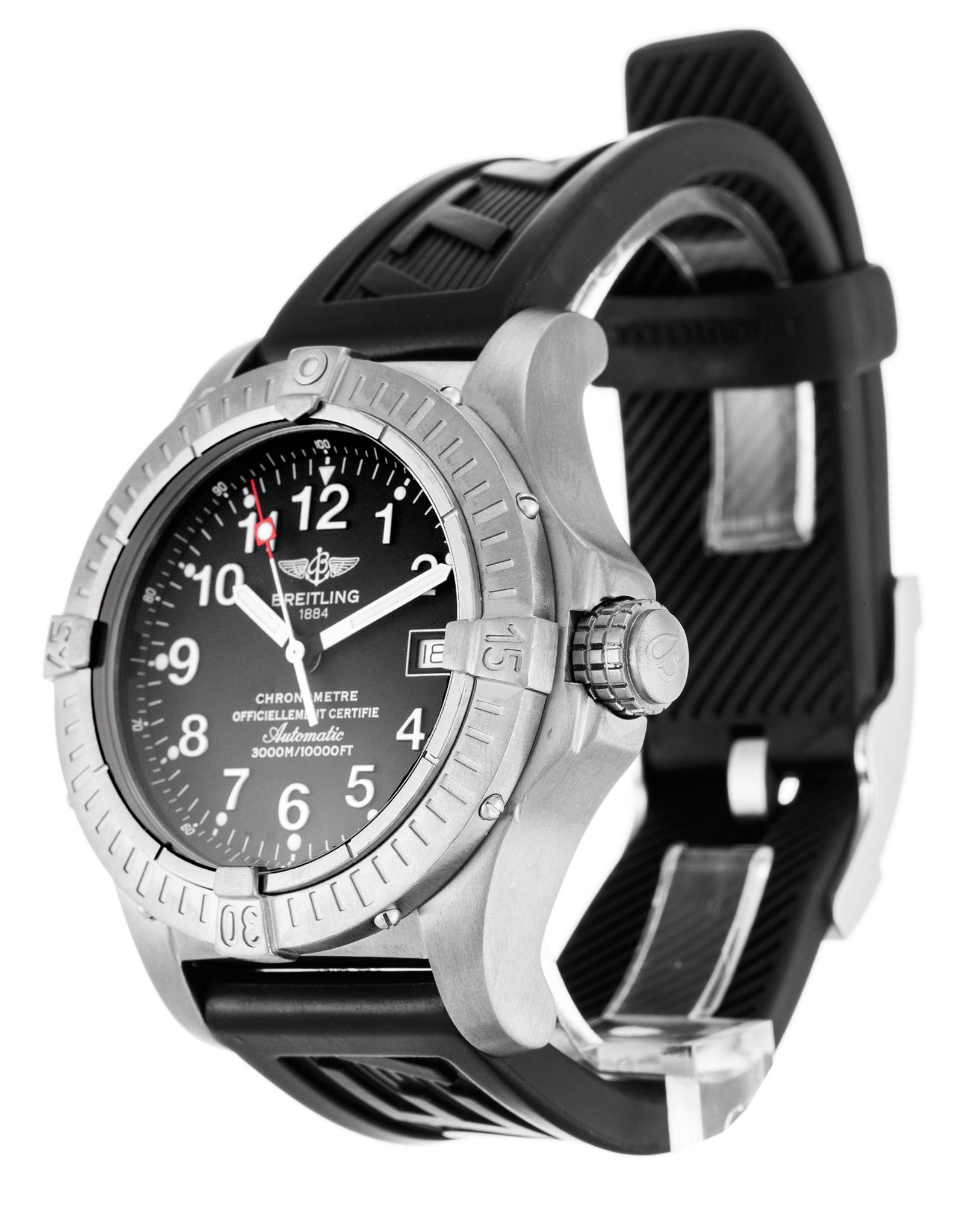 Replica Breitling Avenger Seawolf Black Dial Leather Strap E17370