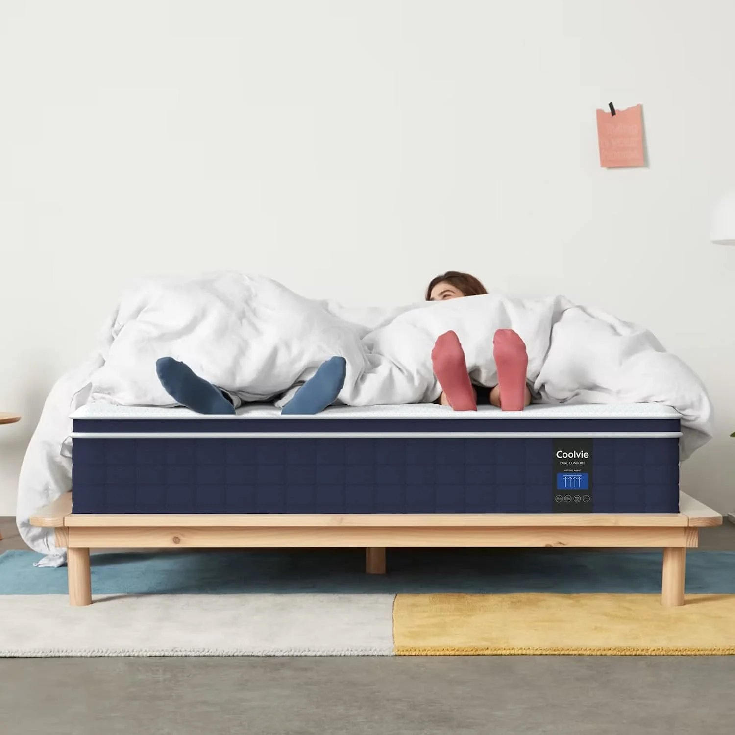 Full Size Mattress, Coolvie 12'' Full Mattress Hybrid Construction Individual Pocket Springs with Memory Foam,  Medium Feel